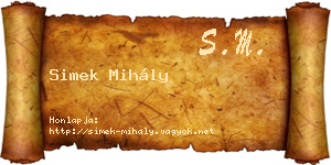 Simek Mihály névjegykártya